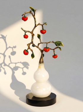 【本尼家】HY104现代家居装饰葫芦柿子《事事如意》禅意玄关摆件