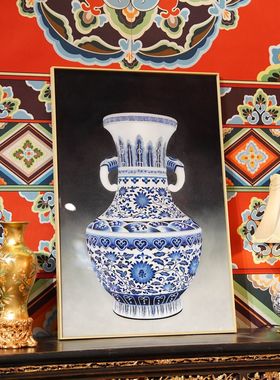 【本尼家】H02非遗手工艺掐丝珐琅装饰画-青花瓷瓶画挂饰国风摆件