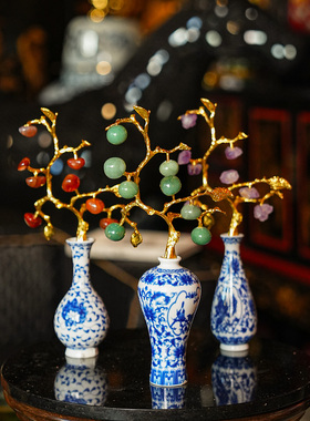 【本尼家】HY41现代轻奢装饰青花瓶饰品家居客厅桌面摆设玄关摆件