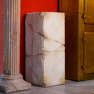 BN21古着希腊风做旧方形客厅边几花架摆饰台44 101 本尼家