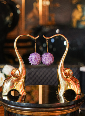 【本尼家】HY35现代轻奢装饰金色小象家居客厅桌面创意玄关摆件