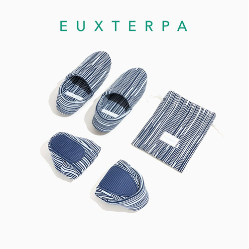 EUXTERPA欧特帕四季牛仔旅行布拖鞋包跟便携折叠酒店出差旅游居家