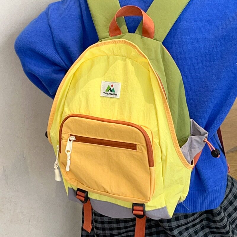 新款幼儿园小学生书包韩版包包时尚拼色男女童双肩包儿童背包潮包