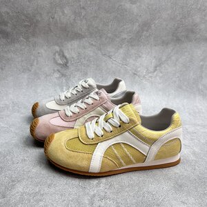 工厂断码真皮运动鞋女2026夏季新款德训鞋女鞋圆头厚底增高休闲鞋