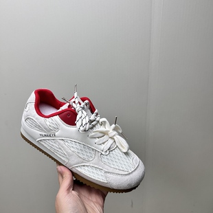 纱网运动鞋 厚底增高女板鞋 女2026春季 圆头德训鞋 新款 工厂断码