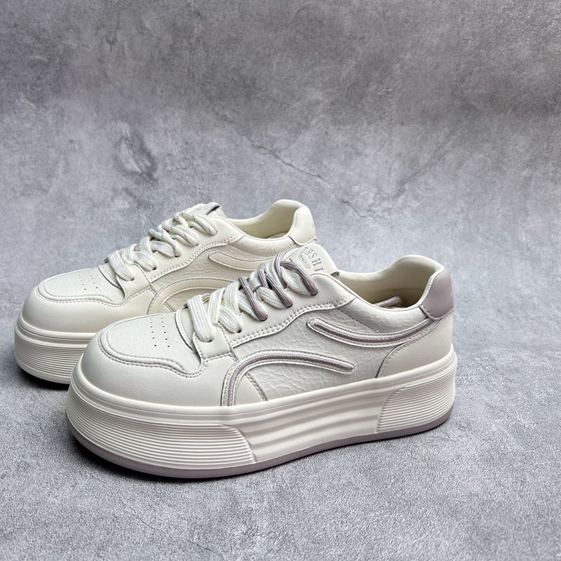 2026春季新款真皮新款女鞋厚底休闲深口时尚牛皮百搭系带女单鞋,女鞋,深口单鞋,淘宝优惠券,粉丝福利购,淘宝优惠卷