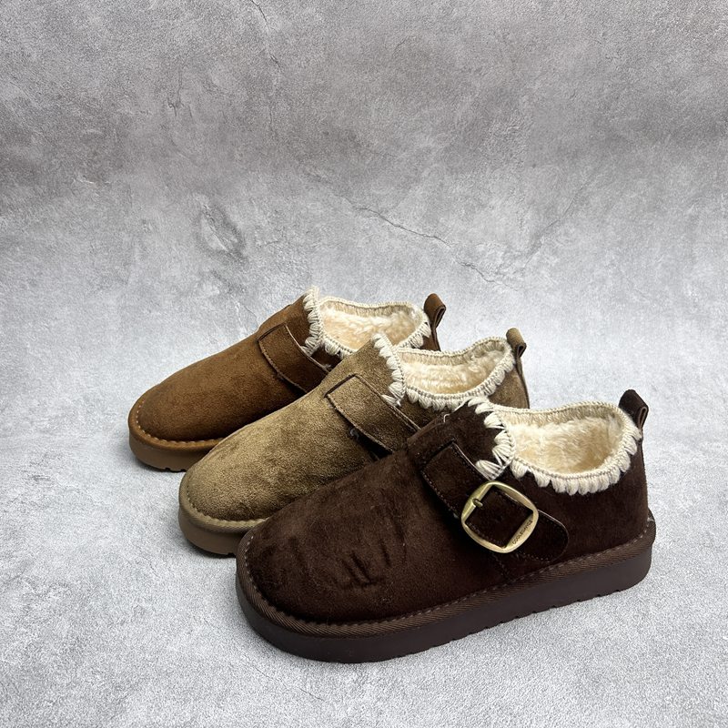 工厂2025秋冬断码绒面女鞋雪地靴厚底休闲舒适保暖时尚套脚短靴