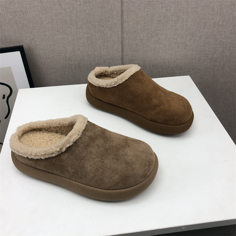 女鞋包头加绒棉拖百搭舒适套脚