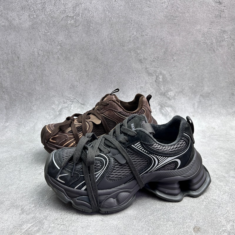 工厂断码真皮运动鞋女2025秋冬老爹鞋新款圆头厚底增高加绒女板鞋