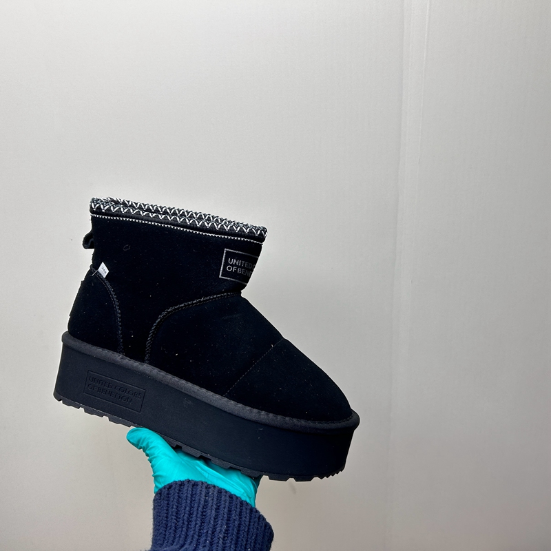 工厂2025处理冬款断码真皮女鞋雪地靴牛皮厚底套脚绒里舒适女短靴