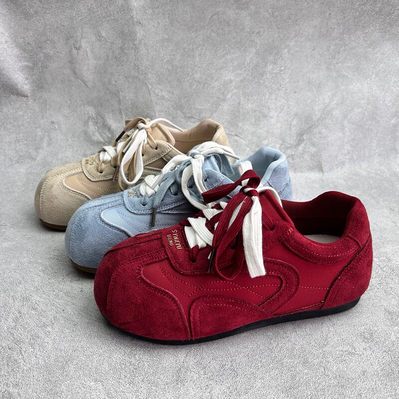 工厂断码pu运动鞋女2026秋季新款内增高休闲鞋圆头松糕底德训鞋