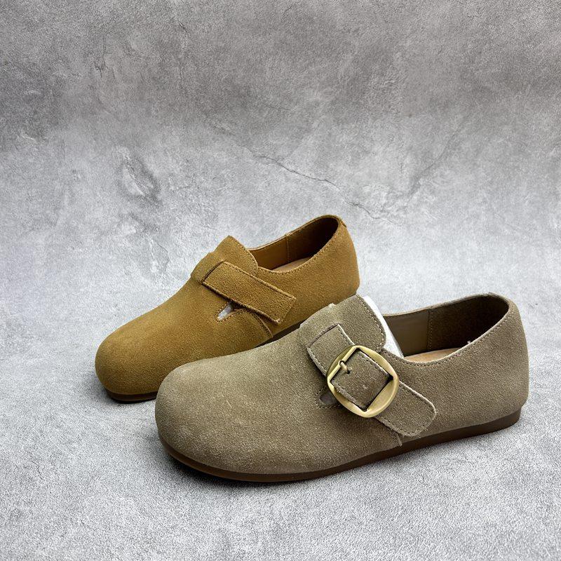 2026春季新款真皮新款女鞋平底休闲深口时尚牛皮百搭套脚女单鞋,女鞋,深口单鞋,淘宝优惠券,粉丝福利购,淘宝优惠卷