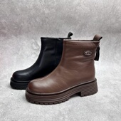 2025断码 牛皮拉链绒里女靴子 厚底短靴工厂时尚 真皮秋冬新款 女鞋