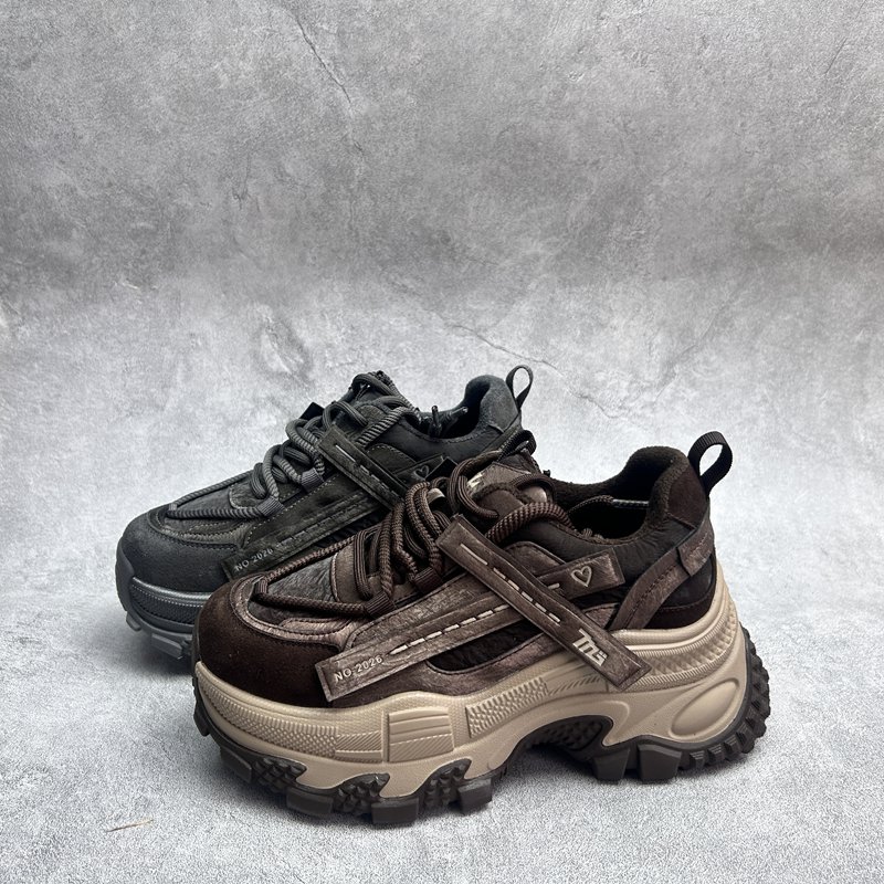 2025断码秋季真皮新款女鞋厚底休闲深口时尚牛皮百搭加绒女单鞋