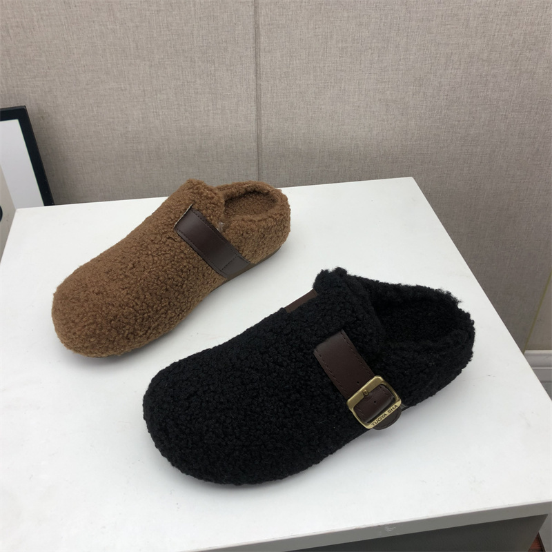 工厂25断码超纤秋季新款女鞋厚底勃肯鞋圆头加棉套脚包头女拖鞋