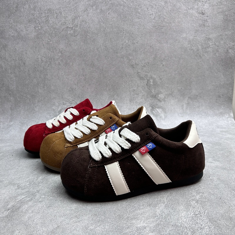 工厂断码pu运动鞋女2025秋季新款德训鞋阿甘鞋圆头厚底增高女板鞋