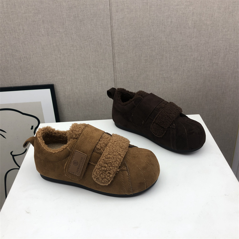 2025秋季新款女鞋绒面平底休闲深口套脚舒适百搭软底加绒女棉鞋