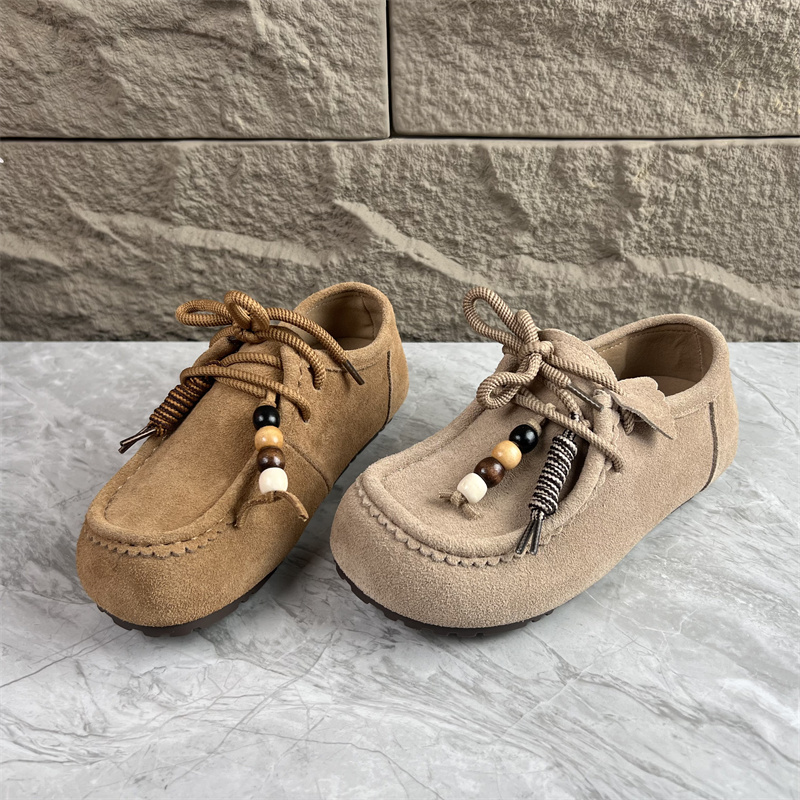 工厂25断码真皮秋季新款女鞋厚底勃肯鞋圆头松糕底系带复古单鞋