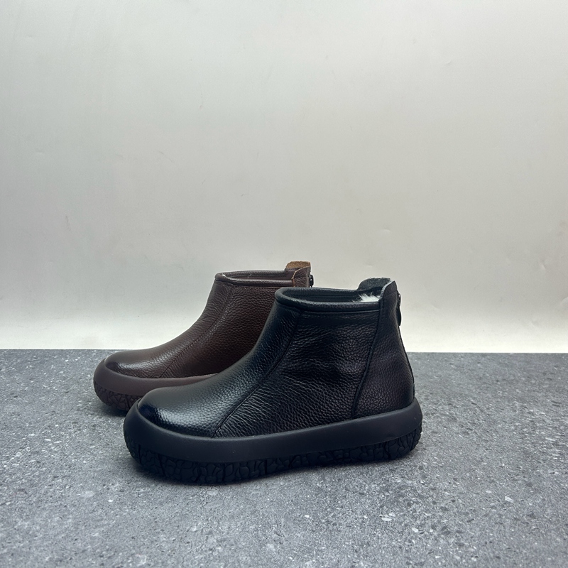 工厂断码真皮妈妈鞋拉链女2024