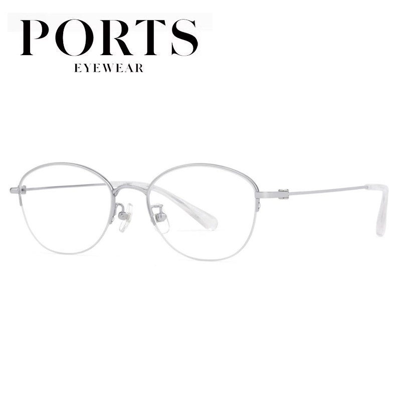 PORTS宝姿眼镜架防蓝光眼镜框半框女超轻钛架圆框时尚 POF22603