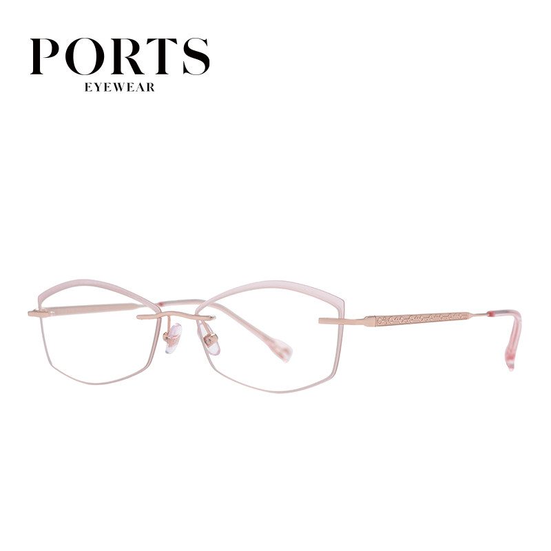 PORTS宝姿眼镜框女士无框近视眼镜架款时尚知性优雅正品 POF22220