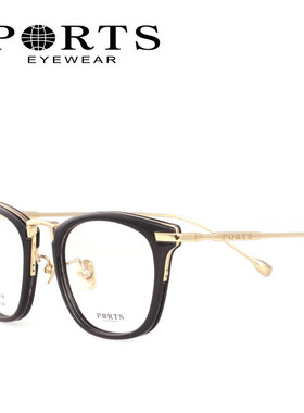 Ports宝姿近视眼镜女潮纯钛超轻全框镜架板材镜框男正品 POM12602