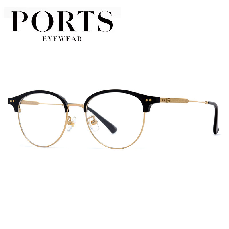 2025年新款PORTS宝姿眼镜框女士全框眉架超轻 配镜纯钛 POF22516