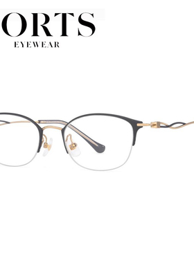 PORTS宝姿眼镜架半框钛架镜框女轻盈小脸可配防蓝光镜片POF22533