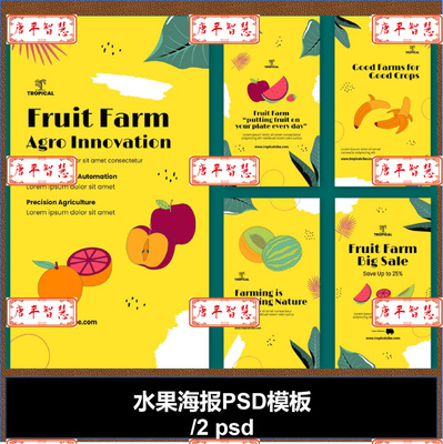 水果鲜果宣传海报DM 网站单页详情页blanner分层psd格式文件可编