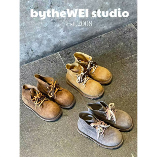 软塌塌 内增高版 豚豚头层牛皮短靴马丁靴女 独库公路 bytheWEI