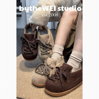 bytheWEI【嘎嘎面包】内增高版嘎嘎贝肯尼同款德训鞋面包休闲鞋女