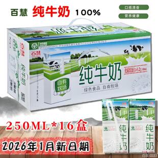 26年1月新日期)百慧纯牛奶生牛乳盒装山东莒县送礼早餐百惠学生奶