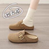 三喜同款 外穿包头拖一脚蹬平底单鞋 博肯钓鱼勃肯鞋 半拖女厚底时尚