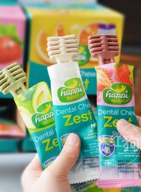 Happi Doggy 新加坡双头狗狗磨牙棒美毛耐咬水果宠物零食苹果蜂蜜