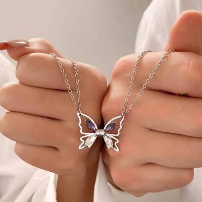 butterfly Couple clavicle chain good friend necklace朋友项链