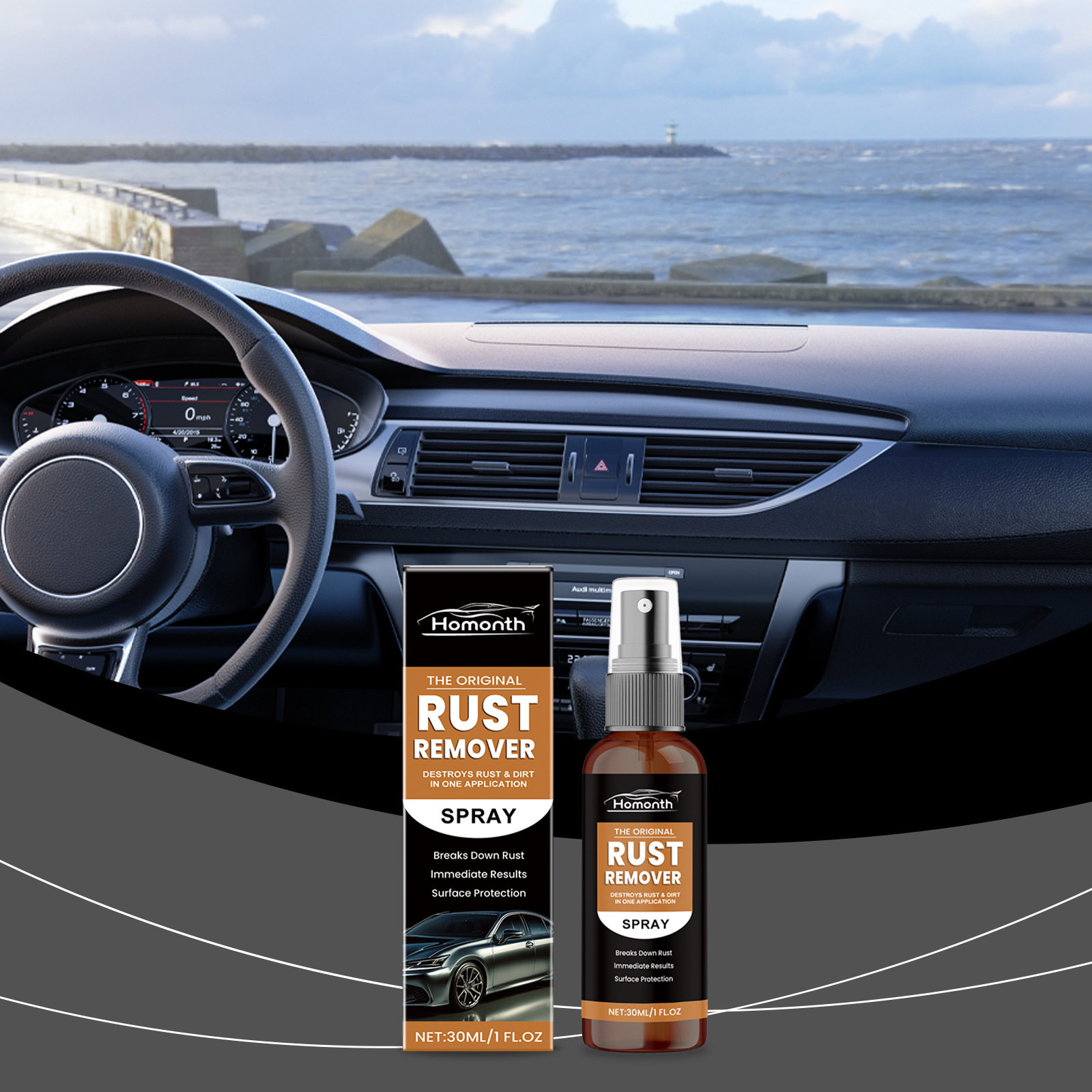 Rust removal spray automobile wheel hub metal surface cleani