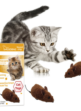 Pet interactive mouse toy teases cats and dogs simulates mic
