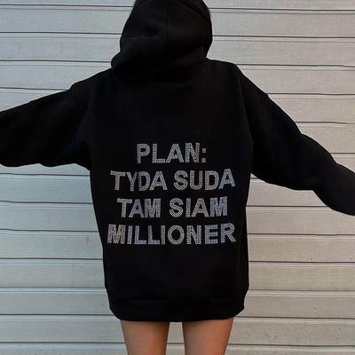 Long sleeved hooded letter printed hoodie street trendy vers