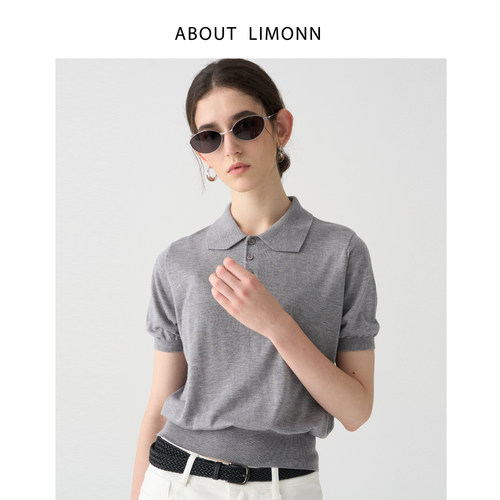LIMONNN | 莱赛尔羊毛polo领短袖衫针织衫夏装新款