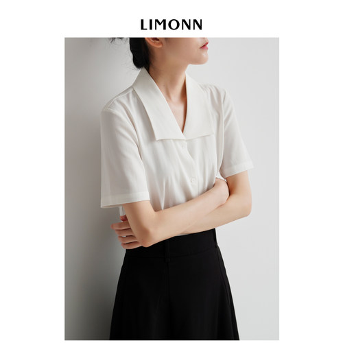 LIMONN通勤百搭短袖短袖衬衫女