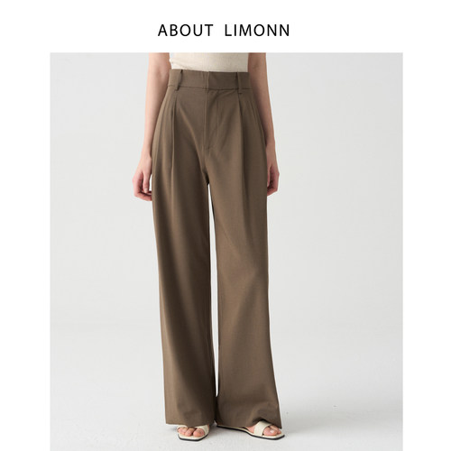 LIMONNN | 2025夏装新款职业装高腰显瘦直筒阔腿休闲西裤