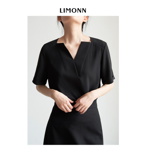LIMONN气质通勤短袖衬衫