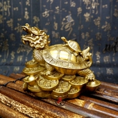 铜龙龟摆件龙头龟招财金钱八卦子母龟办公室家居客厅玄关装 饰摆设