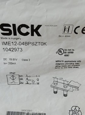 全新原装正品西克传感器IME12-04BPSZT0K工程剩余议价