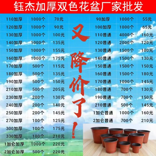 一次性花盆双色花盆加厚盆营养钵