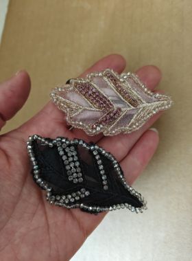 christ克丽斯汀镶钻水钻树叶子边夹BB夹