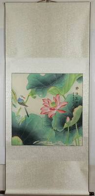 顾雪芳工笔画花鸟装裱柿子南瓜荷