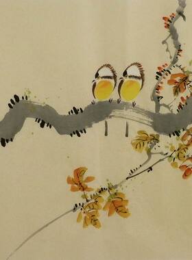 水墨国画装饰画花鸟小品纯手绘无款字画中式简约客厅办公室1GG