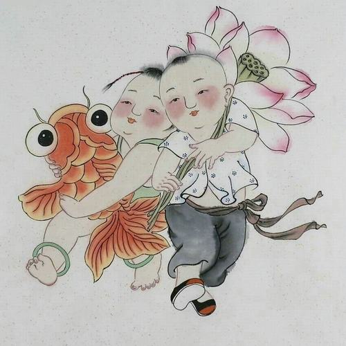 纯手绘百子图客厅装饰画国画字画