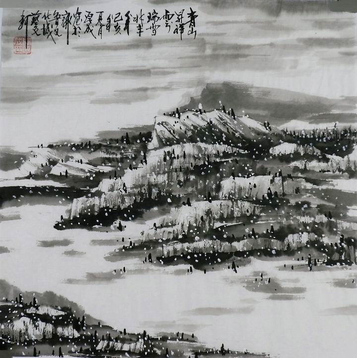 纯手绘字画书画客厅装饰画I092610周厚成三尺斗方国画山水画